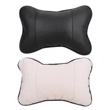 1 шт. Автомобильная подушка кожаный шейный подголовник супер мягкая Memory Foam Авто сиденья, подушка для отдыха головы и шеи, подушка отверстие-землеройная машина подголовник