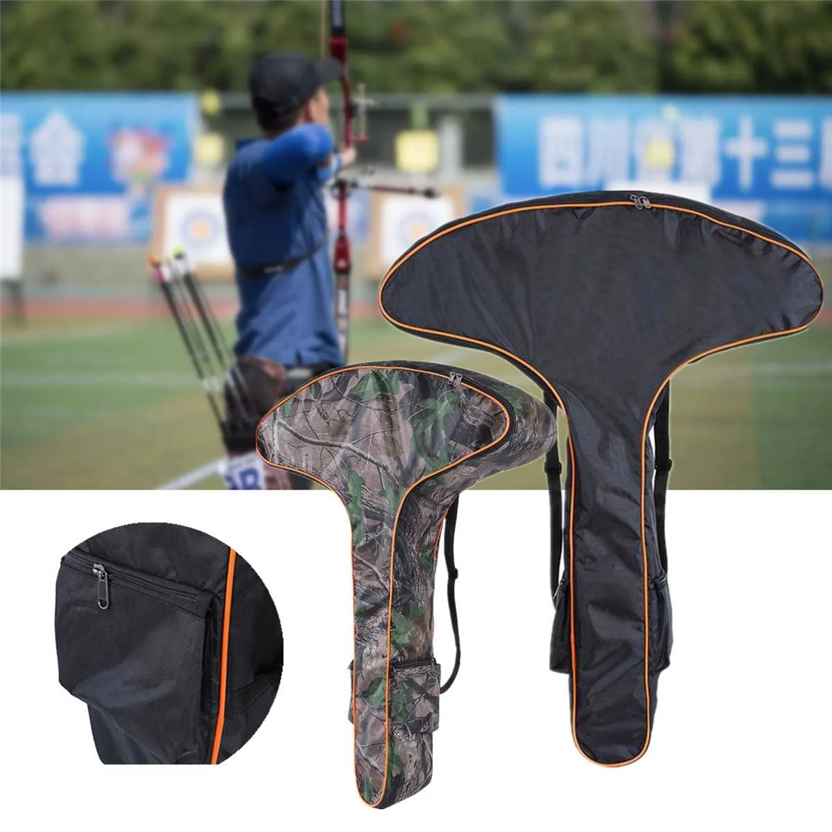 T Shape Outdoor Archery Arrow Bow Bag Hunting Sports Lightweight Bow Case Storage Bag Portable