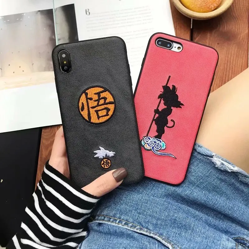 

Free Shipping Embroidery Cute Cartoon Phone Case for iPhone6 6Splus 7 8plus Phone Case for Iphone X XS Max XR xs max Phone Case