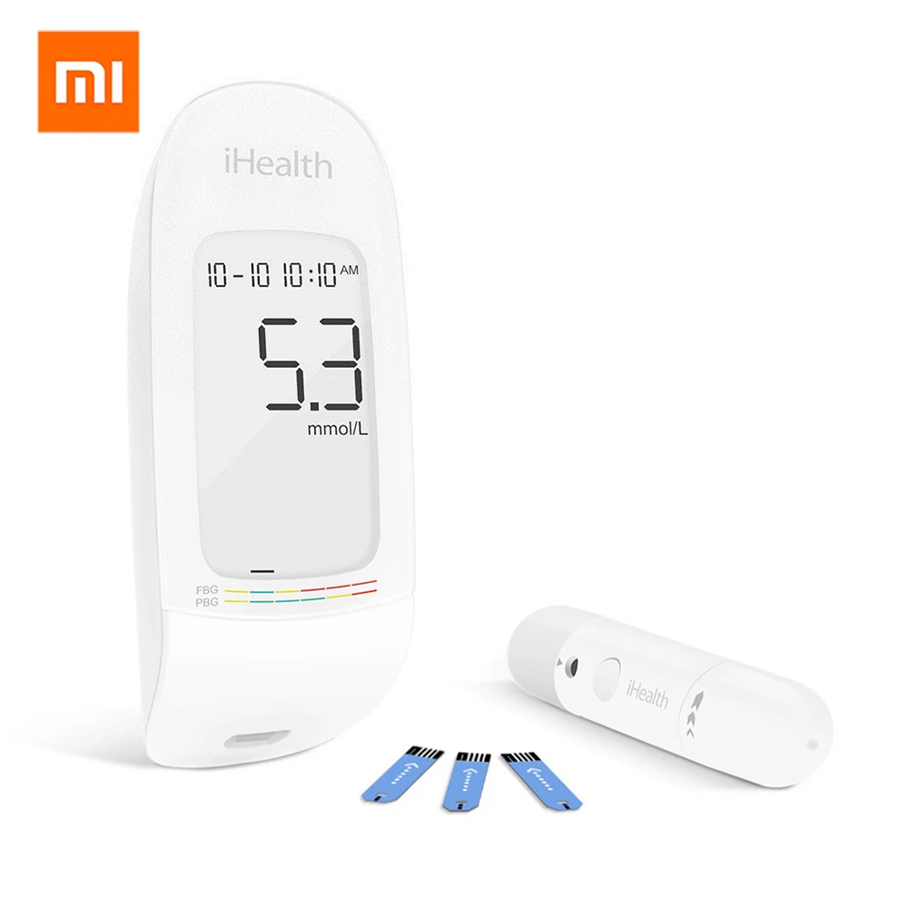 

Xiaomi MIJIA IHealth Blood Glucose Meter With Test Strips Lancets Compact Portable 5 Gears LCD Digital backlight Memory Storage