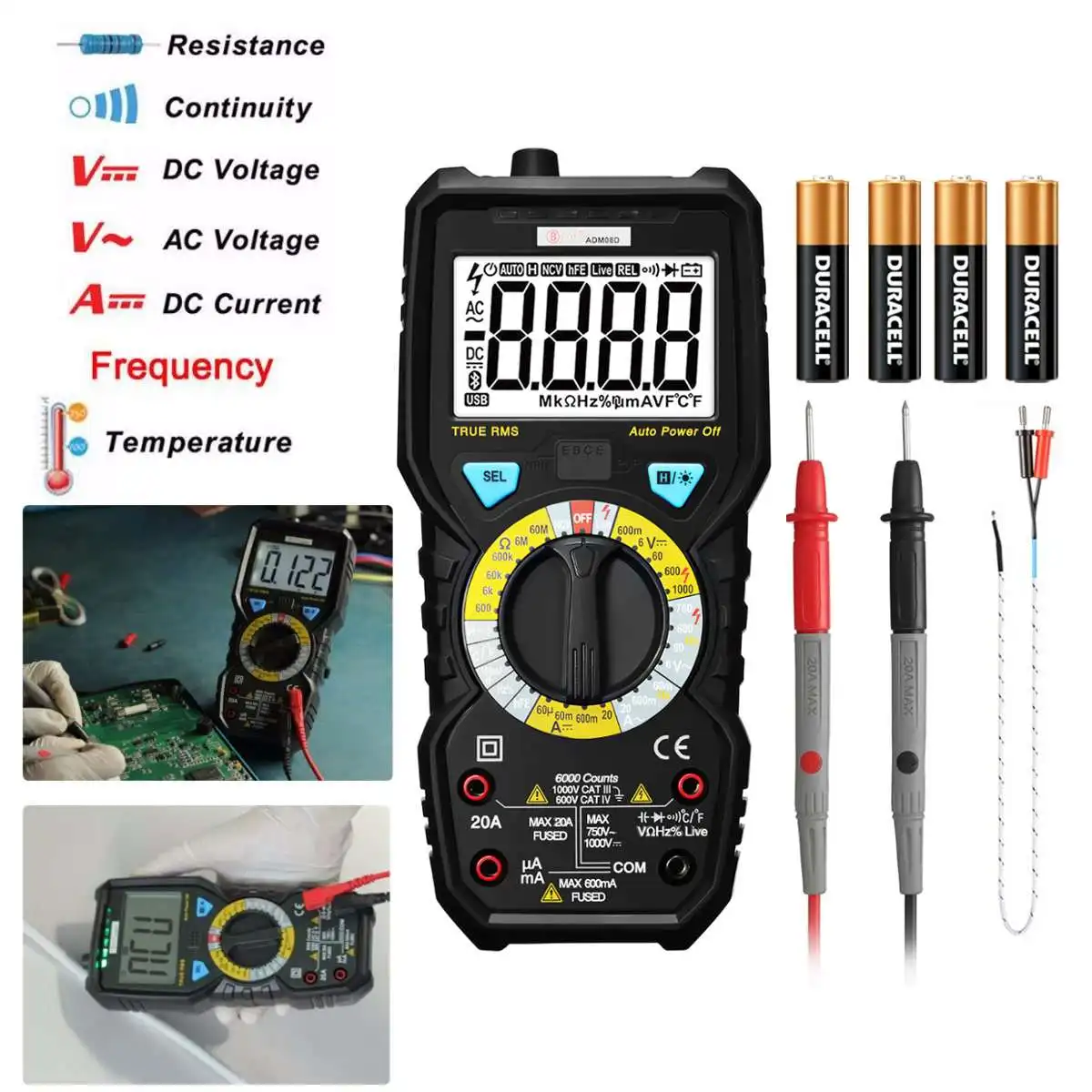 

Sink Adm08d Digital Multimeter Temperature Test NCV True RMS Multimeter Testing Equipment For ADM08D ADM08A Upgrade