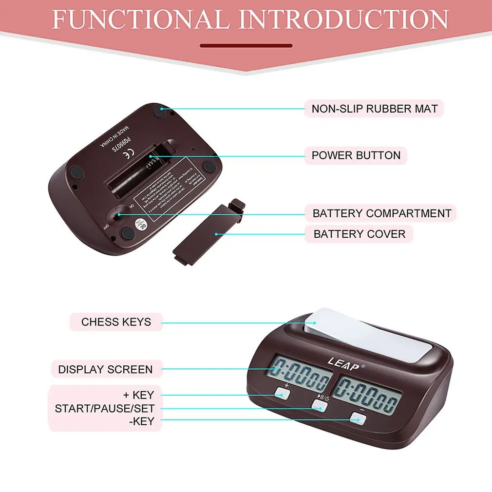 Профессиональные Компактные цифровые шахматные часы, подсчет таймера, электронная настольная игра, бонусный конкурс, мастер-турнир