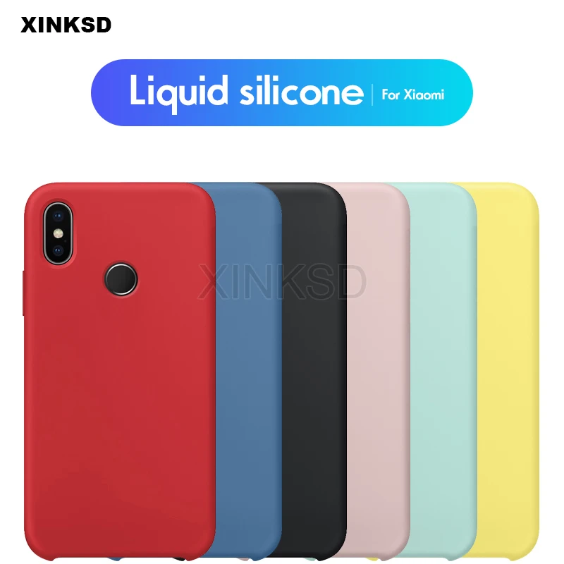 

Original Liquid Silicone Case For Xiaomi Redmi Note 6 5 Pro 7 5 Plus 6A Mi A2 8 lite 9 6 6X MAX 3 Pro MIX 3 2 2S Phone Cover