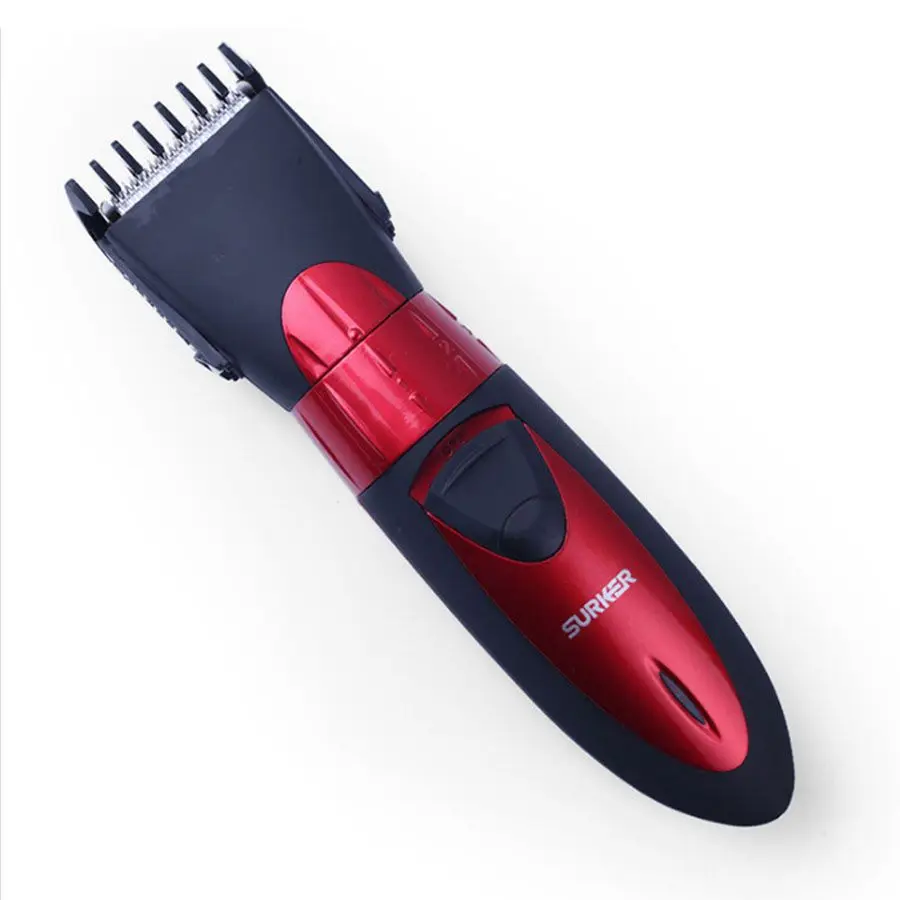 

SURKER Professional Electric Hair Clipper Rechargeable waterproof Red Trimmer Adjustable Haircut Machine For Men & Children
