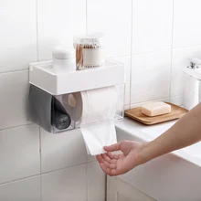 Коробка для салфеток Туалет Ванная комната водостойкие рисовать рулон трубки бумага мусорные мешки настенная присоска стеллаж для хранения лоток для хранения телефона держатель