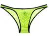 Men's Striped Briefs Stretchy Mesh Breathable Translucent U Convex Bikini Brief Pants 5