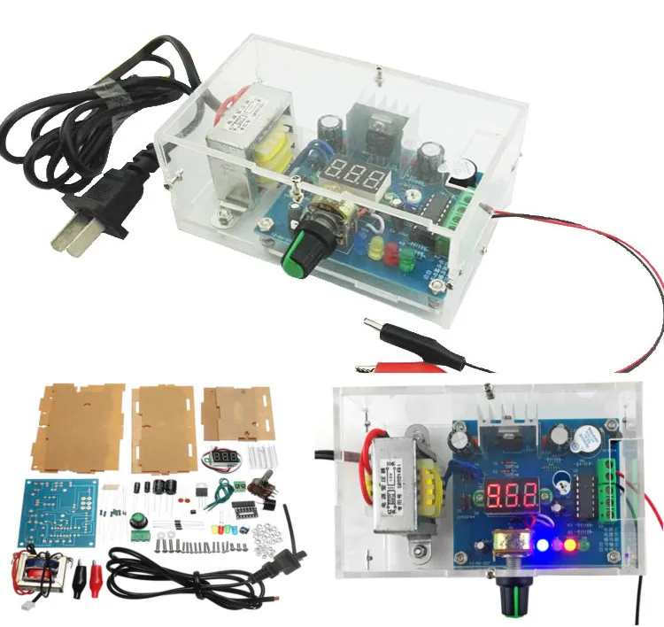 DIY AC 220V к DC 1,25 V-12 V LM317 регулируемый блок питания с корпусом