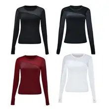 Одежда для йоги, женские топы, сетчатые, для бега, фитнеса, с длинными рукавами, быстросохнущие, красота, спина, спортивная одежда, дышащий, фитнес-костюм