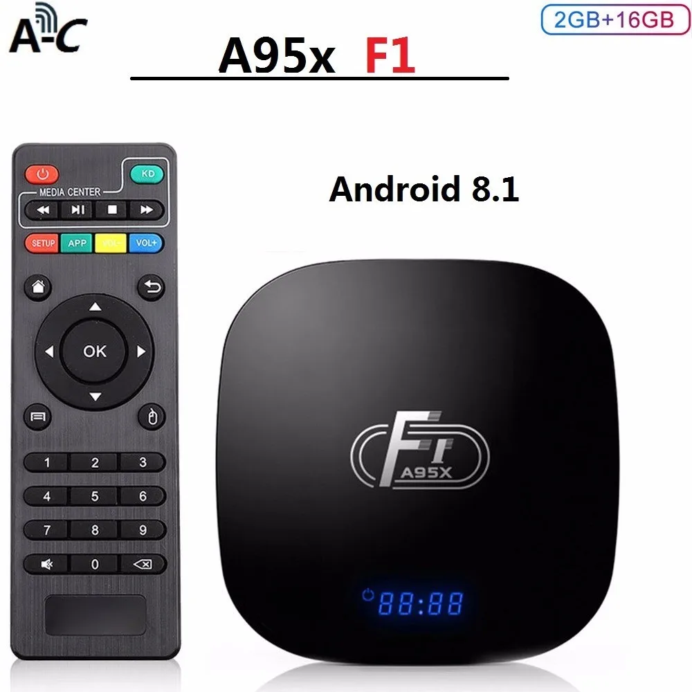 A95x F1 Smart Box Tv Android 8 1 tv box Amlogic S905w 4 core 2 gb 16 Suppot H.265 k ГГц Wi Fi медиаплеер PK R69|ТВ-приставки