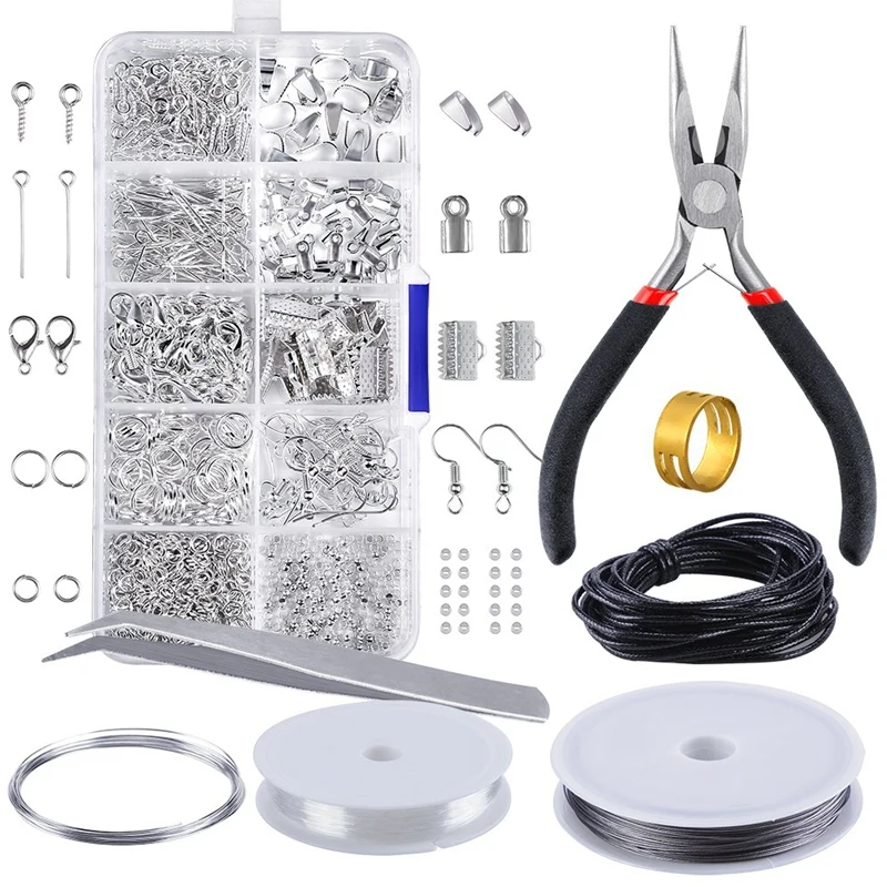 

Jewelry Findings Set Jewelry Making Kit Jewelry Findings Starter Kit Jewelry Beading Making And Repair Tools Kit Pliers Silver