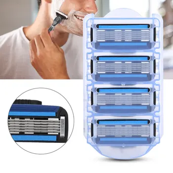 

Men's Manual Razor 5-layer Shaving Razor 1 Handle 4 Blade Shaving Set