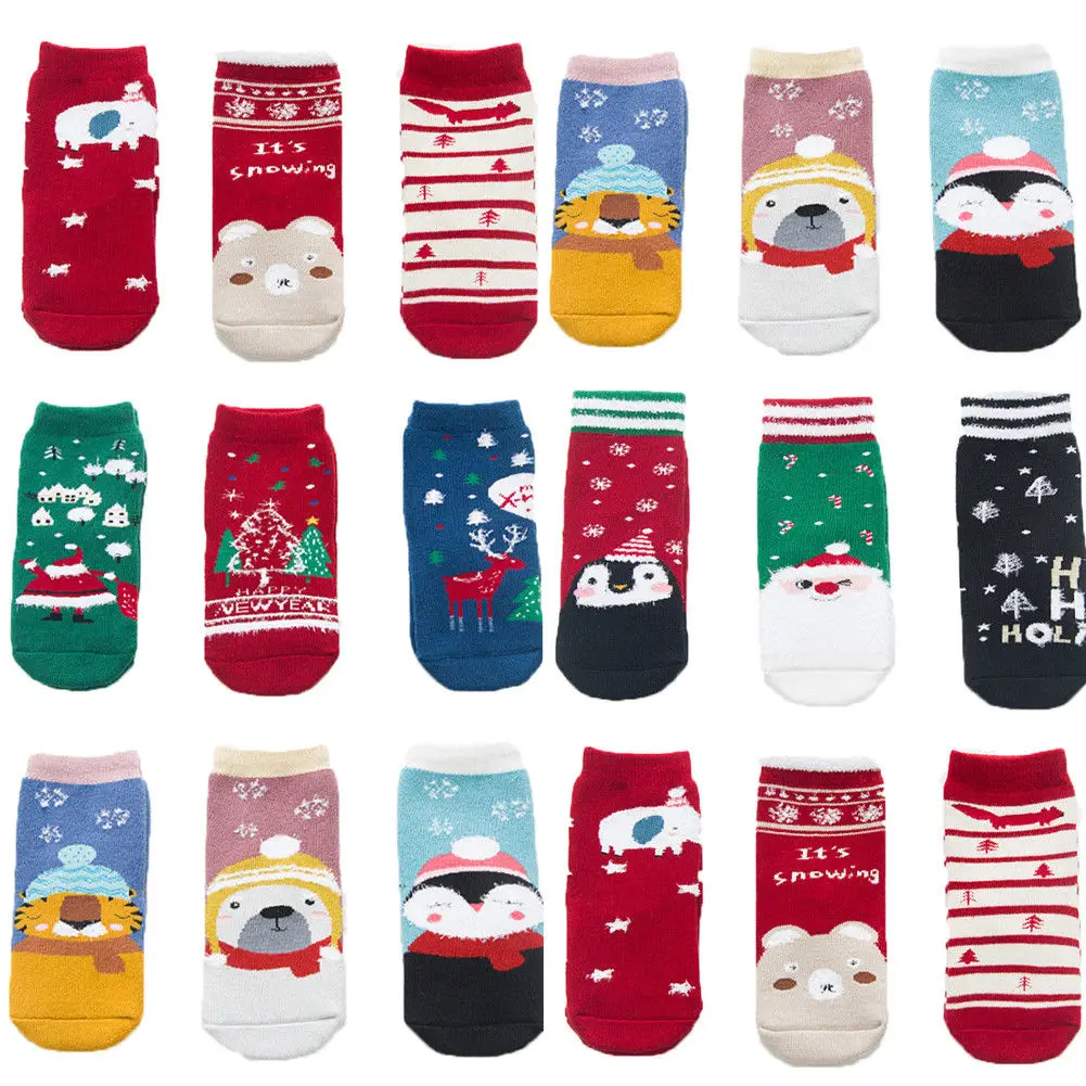 3 Paris Xmas Baby Boys Girls Sock Christmas Santa Claus Snowflake