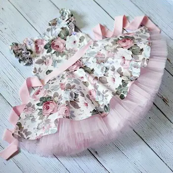 

Party Wedding Dresses For Baby Summer Sleeveless Floral Chiffon Toddler Baby Girls Princess Tutu Dress Sundress Outfits Clothes