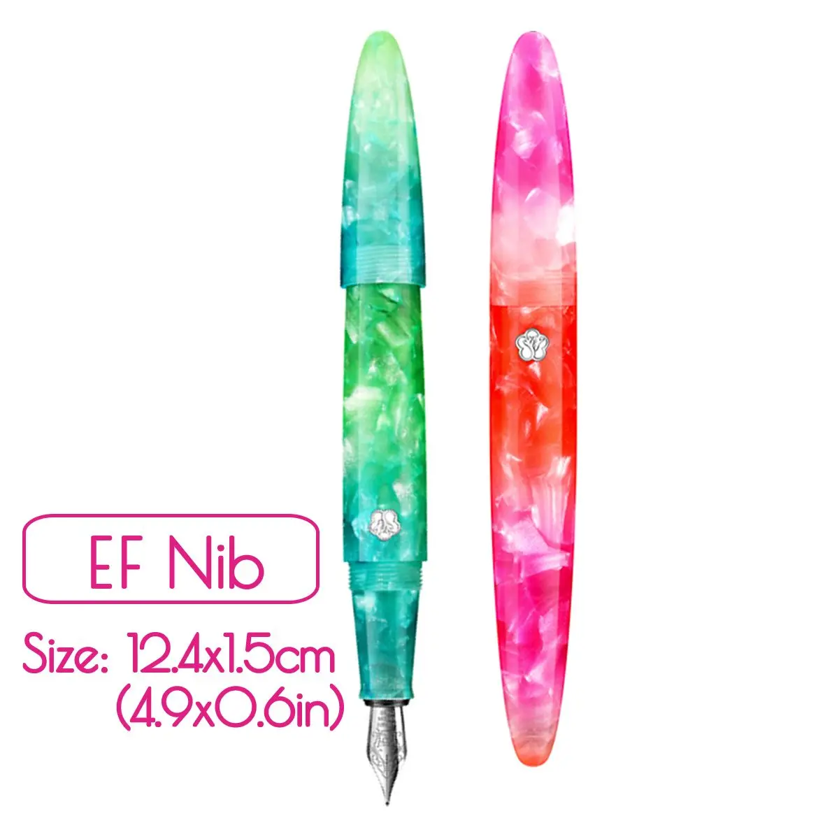 

NEW Fountain Pen Resin Pen F / EF Nib Rose Forest Color Pen With Gift Box For Christmas Gift Wedding Signing Office Supplies