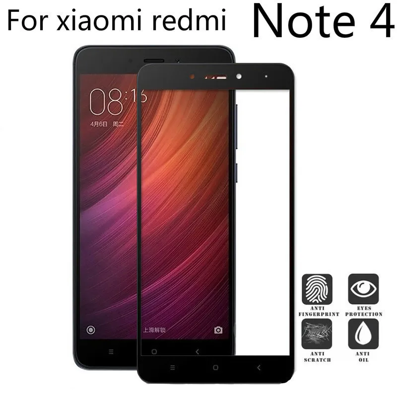 

Full Cover Tempered Glass For Xiaomi Redmi Note 4 Screen Protector For Xiomi Redmi Note4 Case Safety Glass Protective Film 9H HD