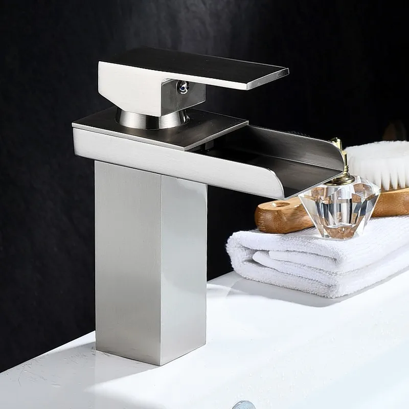 حوض للحمام صنبور النحاس الغرور أحواض من الزجاج مغسلة البارد و الماء الساخن صنبور حوض خلاط شلال سطح جبل الكروم واحدة مقبض