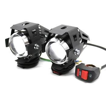 

2PCS 125W U5 Motorcycle Headlights Universal Auxiliary White Lamp LED Motorbike Spotlight Accessories Moto DRL Spot Head Lights