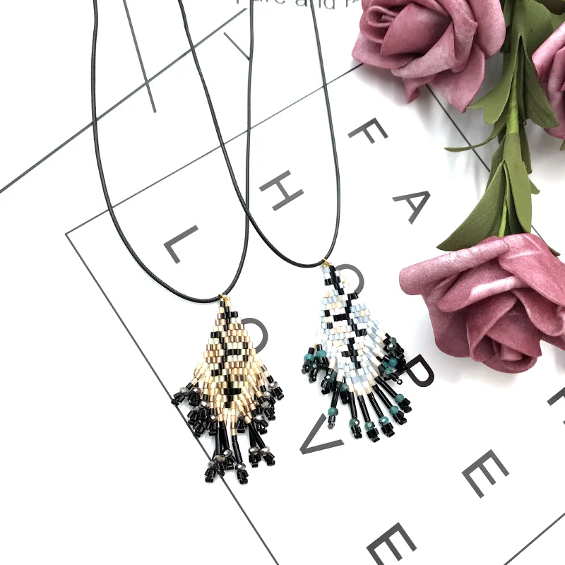 

Headmade Beaded Miyuki Sweater Custom Necklace Colliers Choker Gifts For The New Year Women's Pendants Jewelry Necklace Women