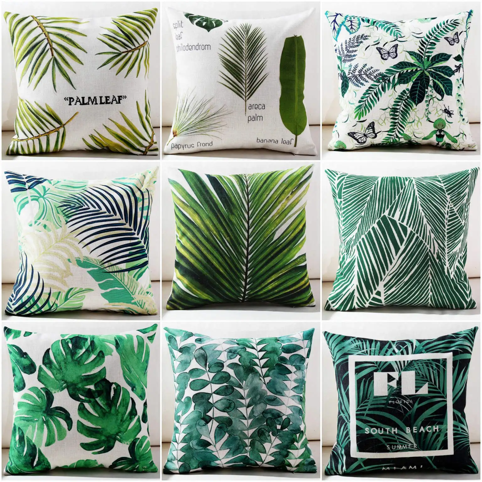 

Plant Print Pillow Case Throw Pillowcase Cotton Linen Printed Pillow Covers For Office Home Textile