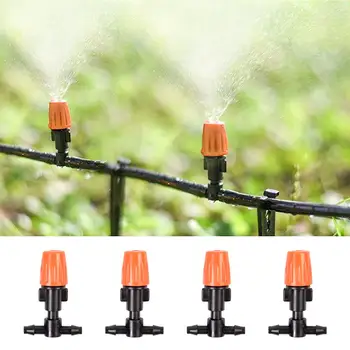 

10pcs Single Head Orange Atomizing Belt Tee Adjustable Garden Irrigation Sprinklers Garden/ Roof Cooling Nozzle