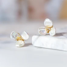 Vanssey модные украшения ручной работы Клевер натуральный жемчуг в стиле барокко серьги с цирконием кубической огранки вечерние аксессуары для женщин Новинка