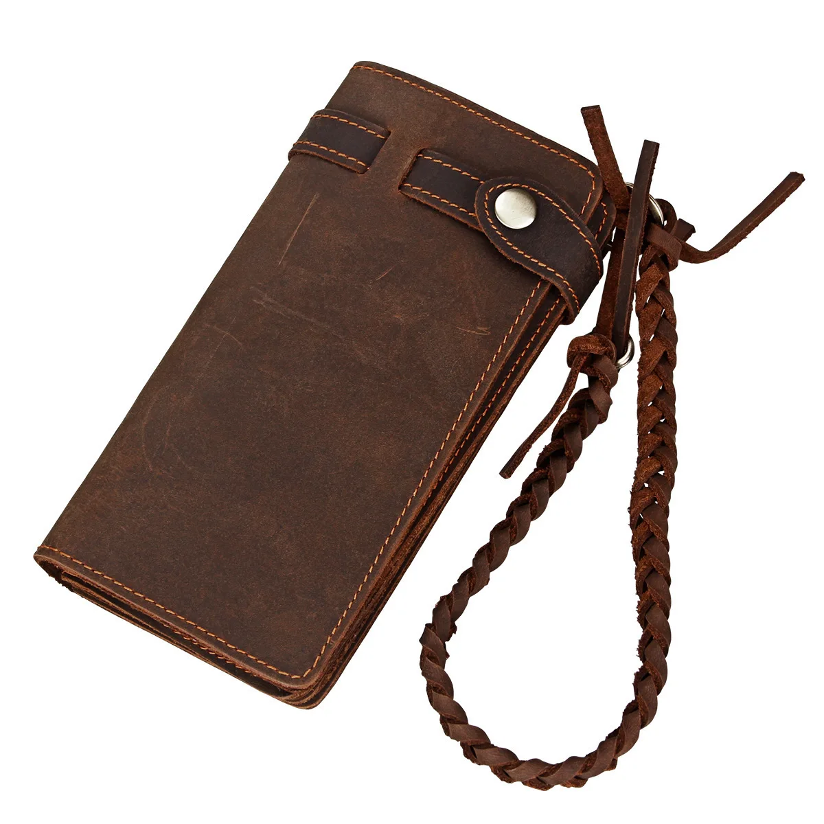 

New Design Coin Wallet First Layer Of Real Leather Men's Retro High-Capacity Multi-Card Bit Long Wallet Clutch Men Card Holder