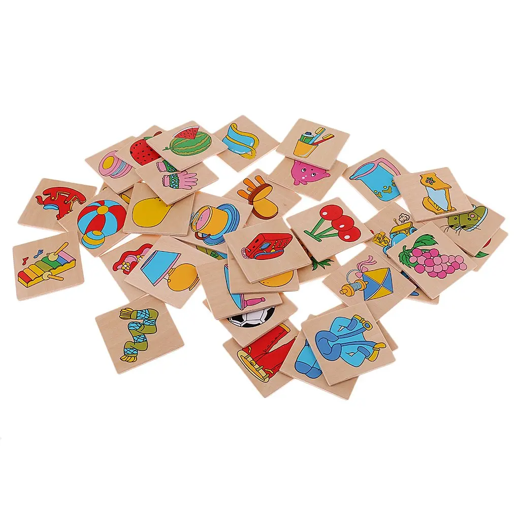  Wooden Montessori Educational Sensory Material Preschool Teaching Shadow and Image Association Card - 32969770380