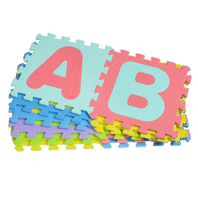 Игровой коврик нетоксичный EVA образовательная головоломка Поролоновый напольный коврик с блокировкой 26 алфавита(случайный цвет