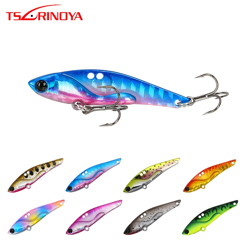  TSURINOYA Fishing Lure DW53 58mm 11g Metal VIB Bass Lure With Treble Hook VIB Full Swimming Layer S
