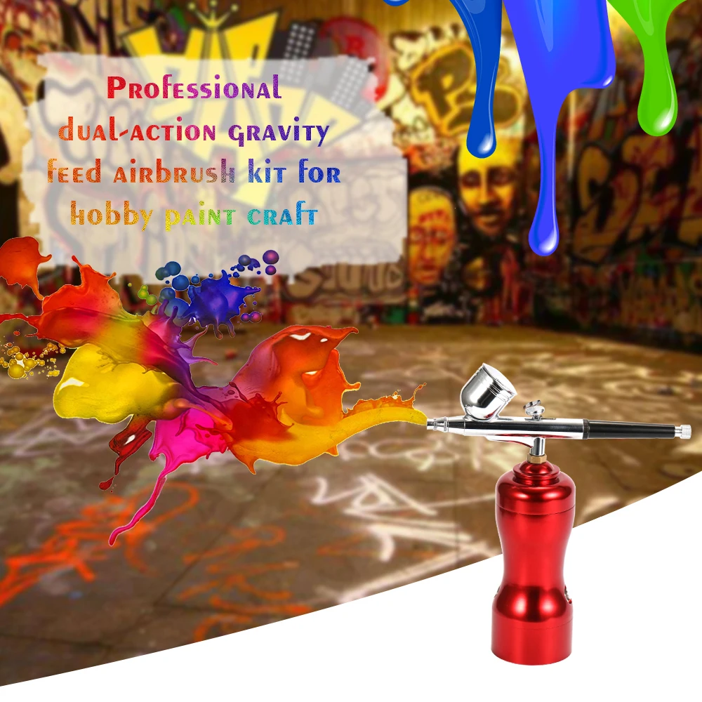 

Portable Mini Size Spray Pump Pen Air Compressor Set for Art Painting Tattoo Craft Cake Model Airbrush Kits with 2 Adaptor