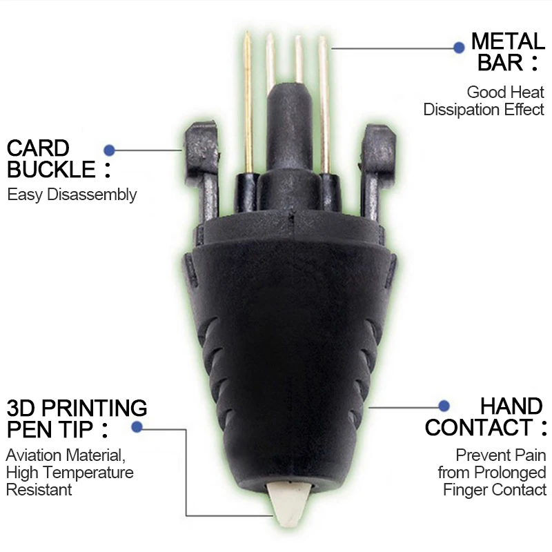 Replacement Nozzle Print Head For 3D Printing Pen First /Second Generation Pen Accessories Nozzle Parts Black Color Plastic