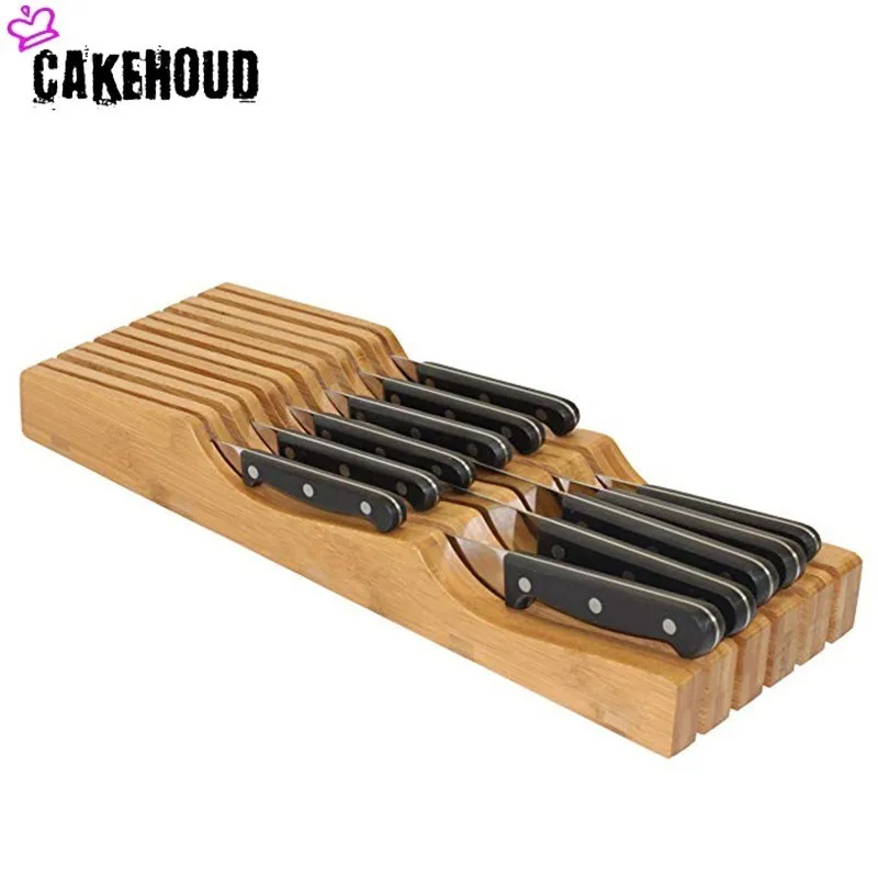 CAKEHOUD ящик из массивной древесины тип держатель для ножей Кухня Нож стойка для хранения инструментов посуда Дисплей Стенд кронштейн и стеллаж для хранения