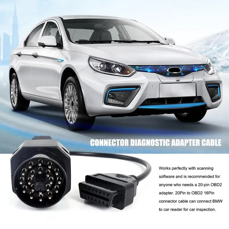 OBD2 16 Pin 20 контактный разъем Диагностический соединительный кабель с адаптером