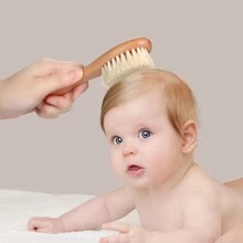 2 шт./компл. Деревянная Детская щетка для волос набор из натуральной мягкой козьей щетины душ сообщение уход за щеткой набор для новорожденных Новорожденные малыши