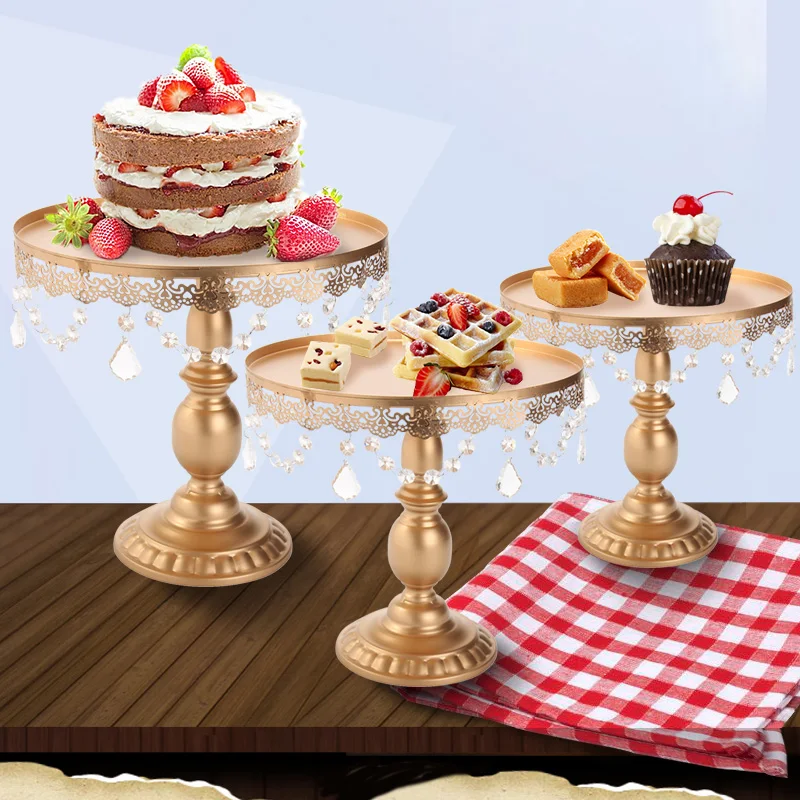 

TENBROMAN Iron Cake Stands Wedding Decorating Tools Moulds Cake Tray Rack Pan High Foot European Snack Rack Pastry Plate