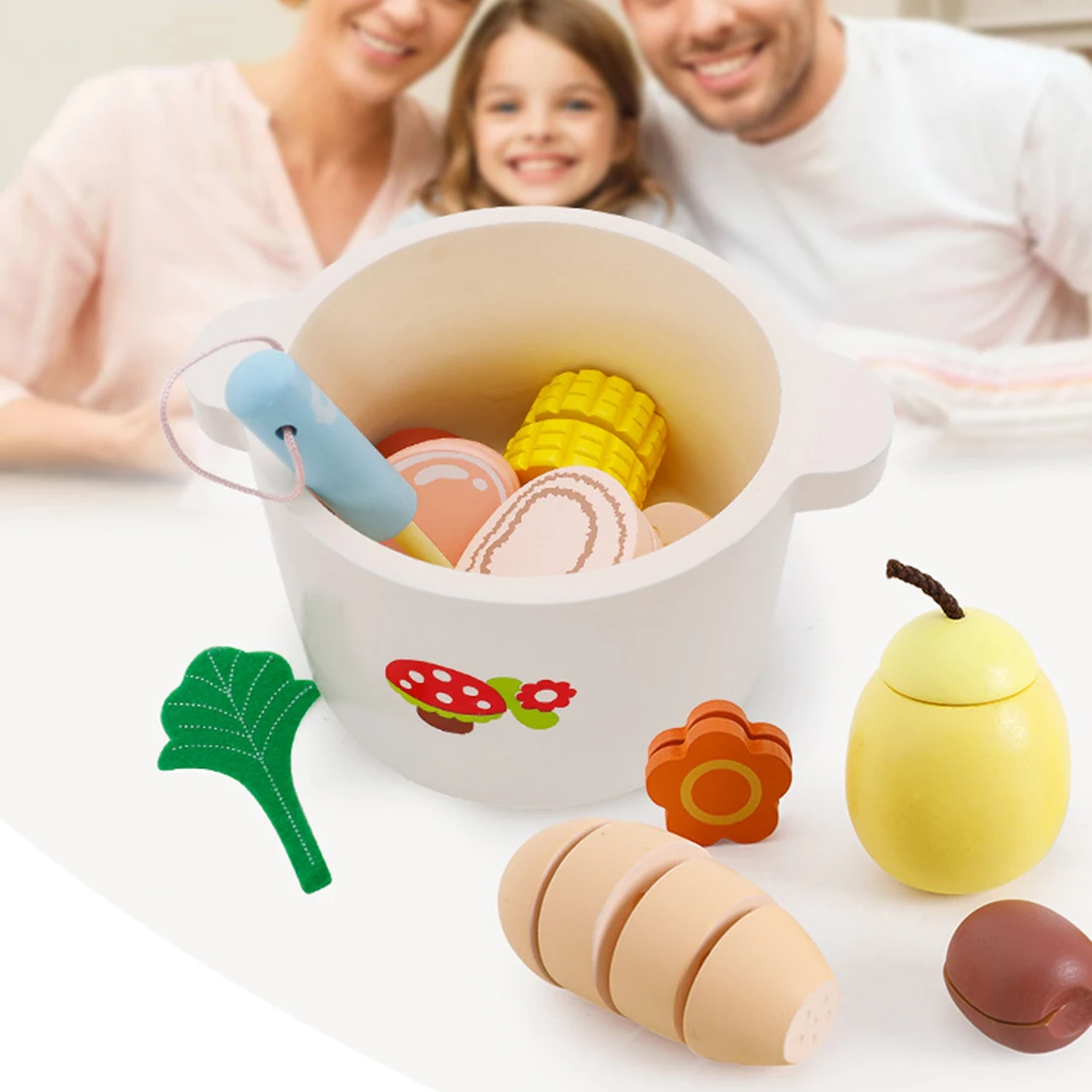 

Children Pretend Play Autumn and Winter Nutrition Soup Toys Simulation Wooden Kitchen Playset Toys For Children