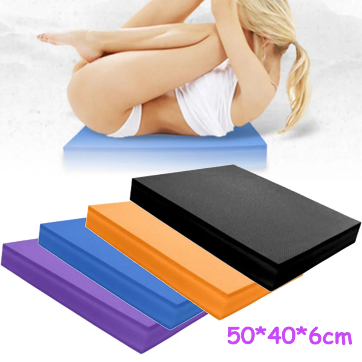 

50x40x6cm TPE Foam Balanced Cushion Waist Training Balance Pad Ankle Knee Rehabilitation Physical Therapy Balancing Training Mat