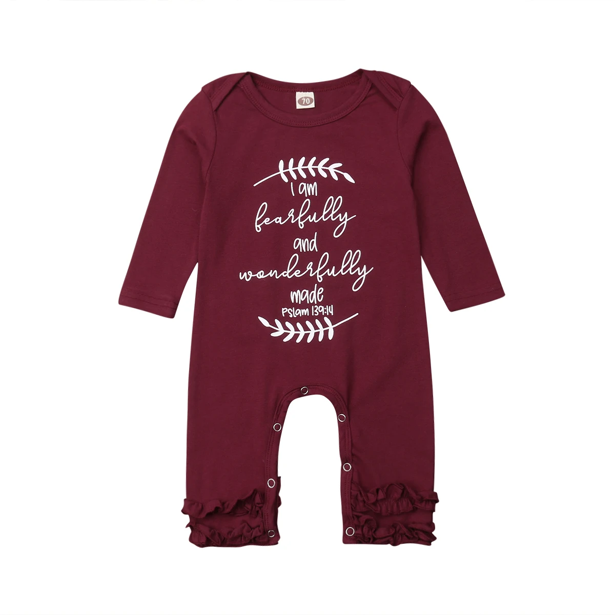 

2018 Newly Autumn Causal Lovely Infant Baby Girls Boys Romper Letter Print Ruffles Long Sleeve Cotton Jumpsuits Clothes