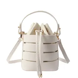 Drawstring Bucket Bag For Для женщин Мини из искусственной кожи Crossbody сумки дамы плечо сумки, женские сумочки Однотонная одежда