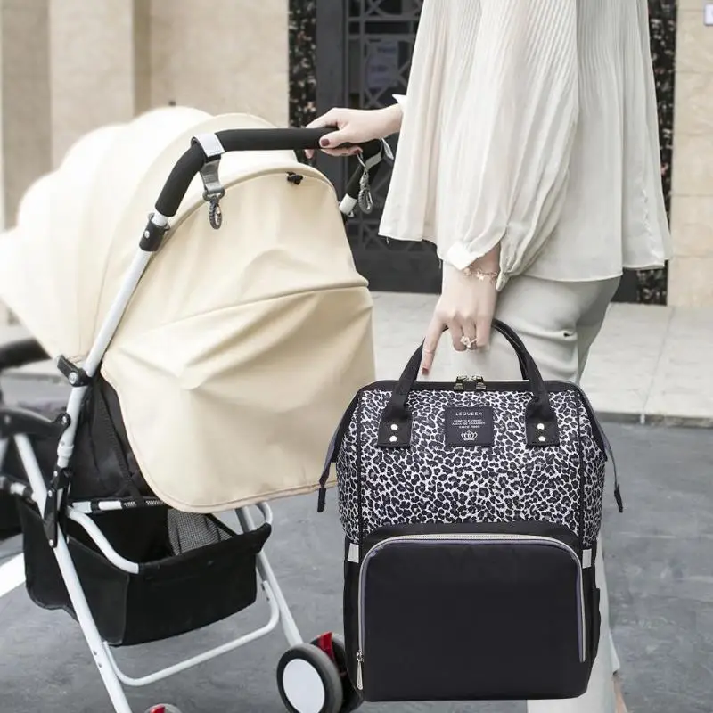 lequeen leopard diaper bag