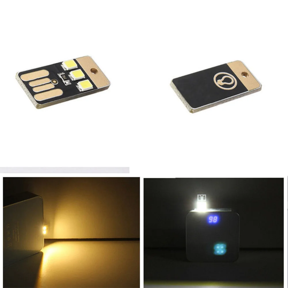Мини USB Мощный светодиодный свет, 2 шт мини ультра-тонкая портативная светодиодная USB лампа карманная карточная лампа Мобильная мощность Кемпинг ноутбук