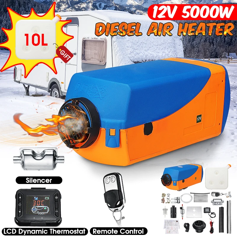

Car Heater 5KW 12V Parking Heater Air Diesels Heater With Remote Control LCD Monitor for RV, Motorhome Trailer, Trucks, Boats