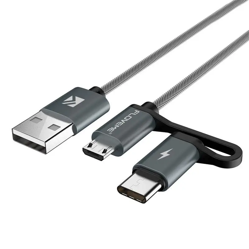 

Floveme QC3.0 Fast Charge Data Cable Micro / TYPE-C Two In One Flash Charge Mobile Phone Charging Cable