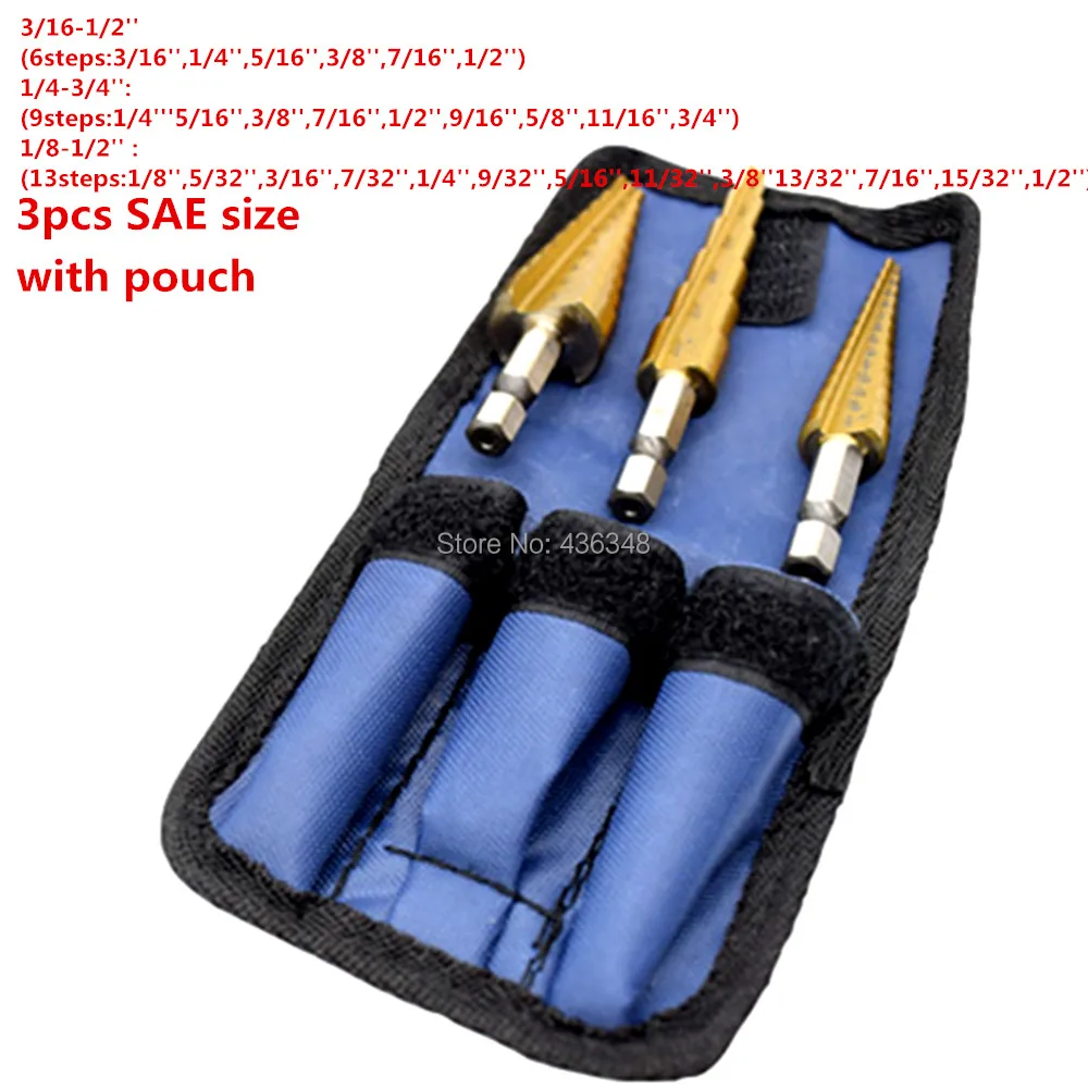 3 шт. ступенчатое Коническое Сверло Hss Sae 3/16 " 1/2" 1/4 3/4" 1/8 метрическое 4 12 мм 20 +