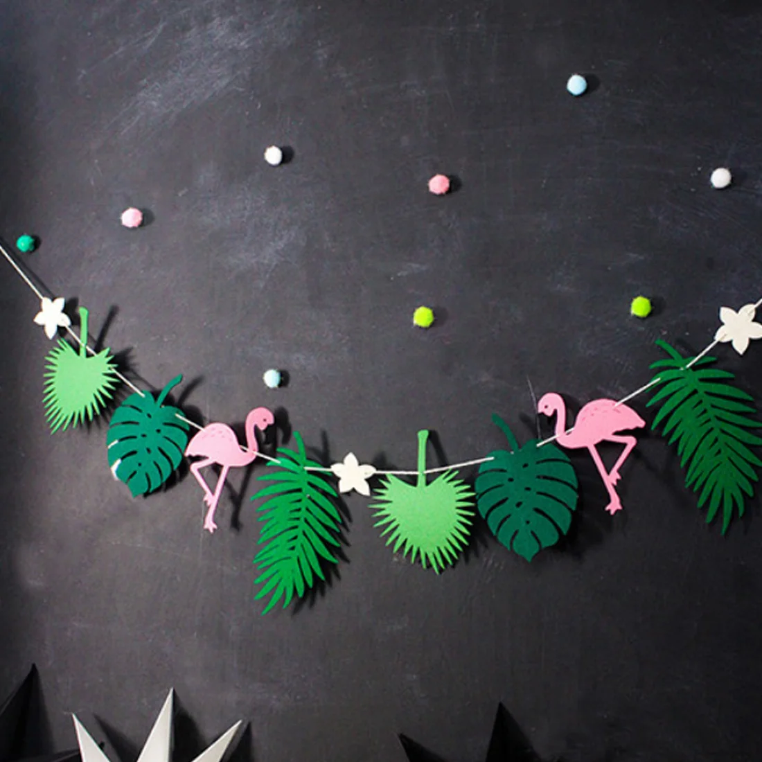 

Flamingo Banner Bunting Summer Party Garland Birthday Photo Prop Tropical Pool Party Hawaiian Bundles Home Decor