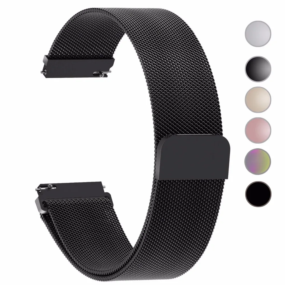 

Colorful Milanese Loop stainless steel Metal strap for amazfit bip pace stratos+ GTR 42 47 GTS Smart Watch wrist band watchband