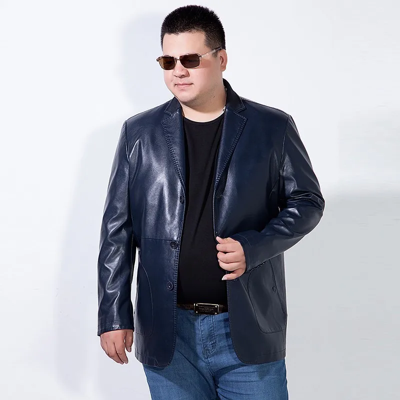 plus size 8XL 7XL 6XL Brand Genuine Leather Jacket Men New Style Luxury Lapel Collar Male Leather Suits For Men Sheepskin Jacket