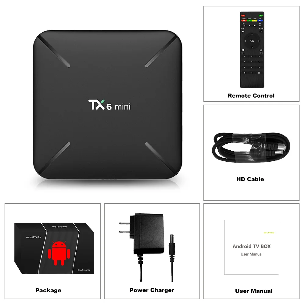 TX6MINI Android 9 0 Allwinner H6 Четырехъядерный 4K HD Smart TV BOX USB 3 2 4G Wifi телеприставка DDR3 Google Netflix PK