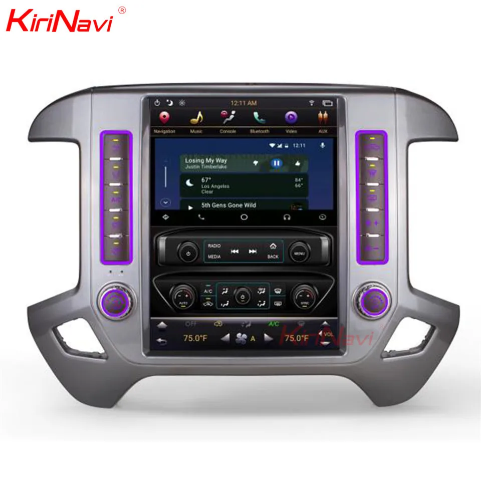 KiriNavi 12,1 ''1 Din Android 8,1 автомобильный Радио gps навигация для Chevrolet Silverado GMC автомобильный Dvd мультимедийный плеер WIFi