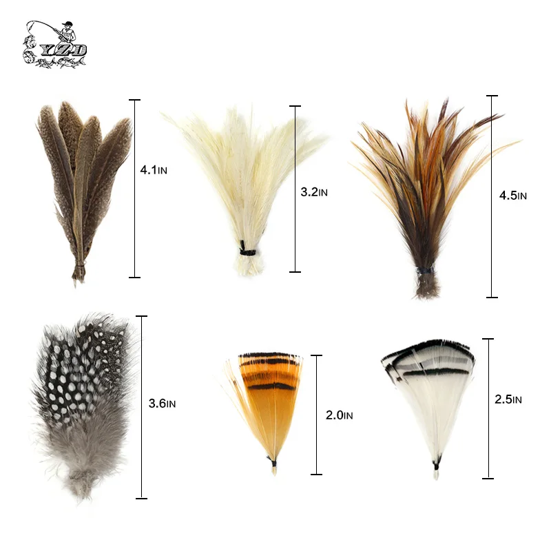 Fly Tying Materials 12 species Natural Feathers Set Reindeer Hair